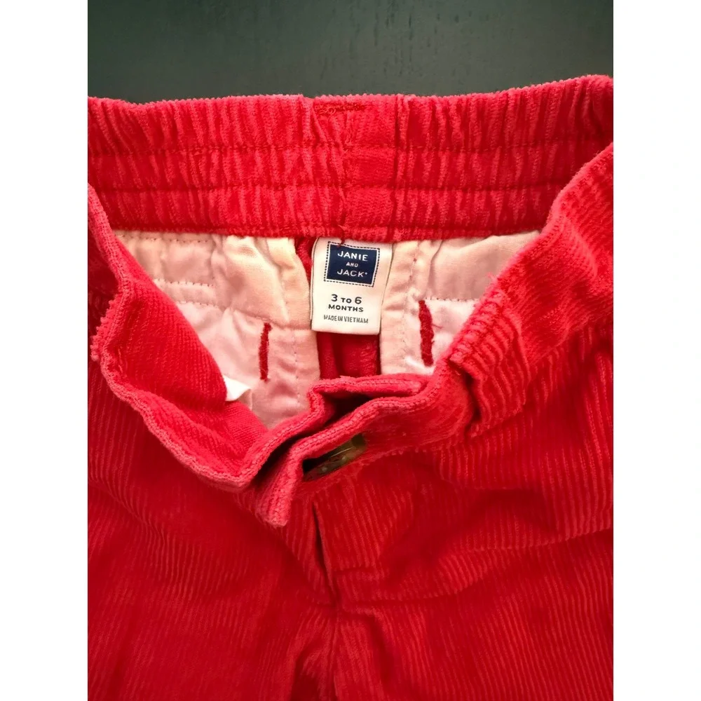 Janie and Jack Baby Corduroy Pants Size‎  3-6 Months Red Infant Prep